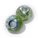 Resin beads with silver core with preserved remembrance white rose petals and foliage