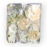 11.5cm preserved bridal flower resin letter M